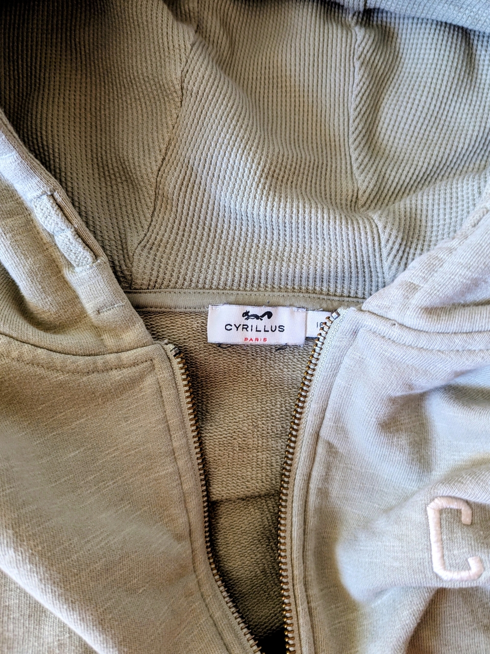 Cyrillus Paris Sage Zip Hoodie Teen 16 / Veste à capuche sauge T16 Women S/M - Picture 2 of 6